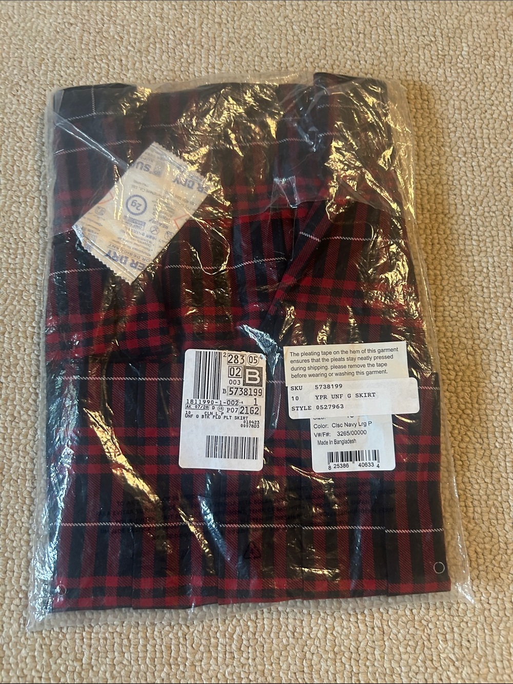 NWT Lands End Girls Plaid Pleated Skirt - Picture 2 of 3